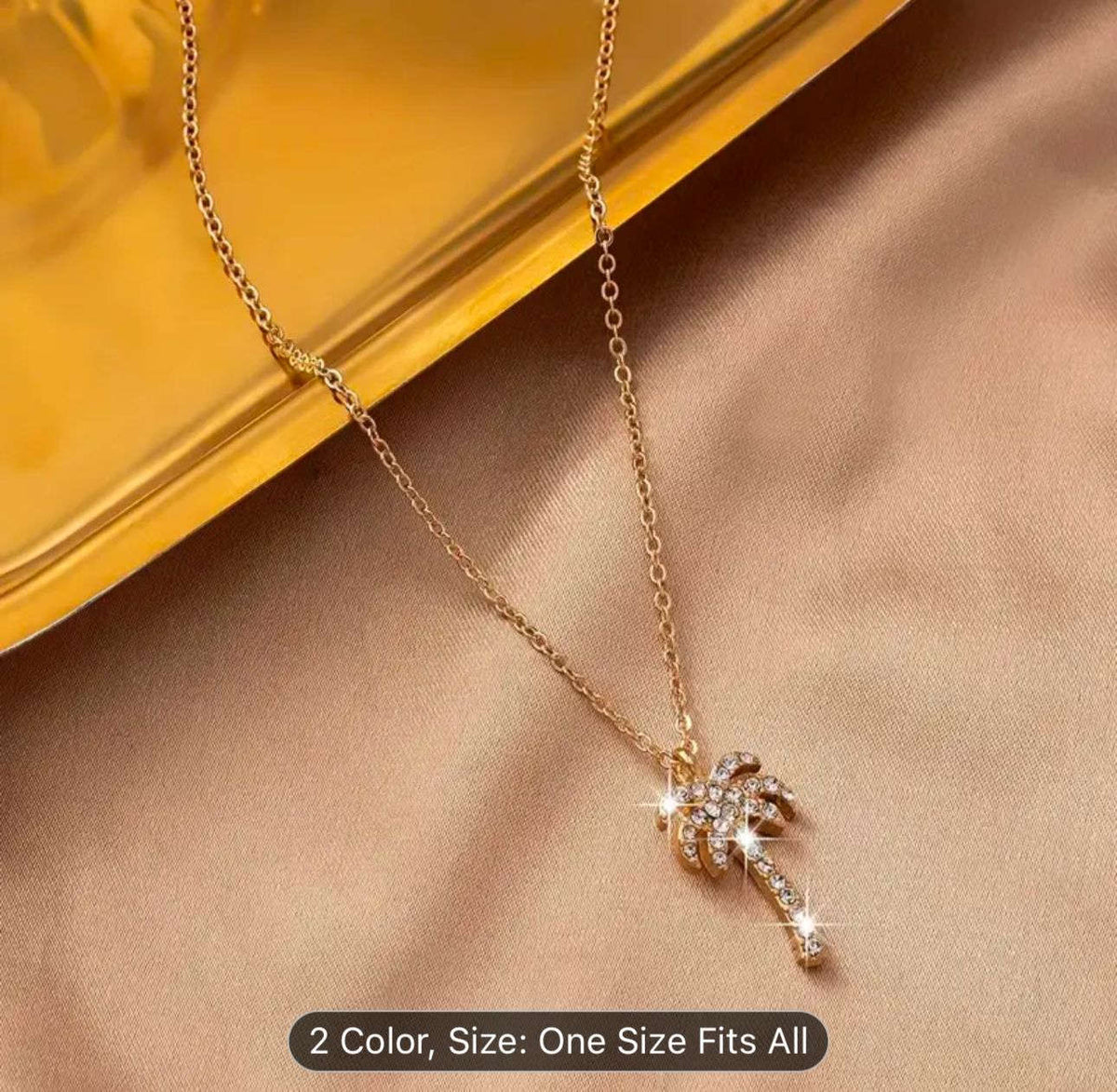 Palm Tree Pendant Necklace Gold plated chain in Berlin