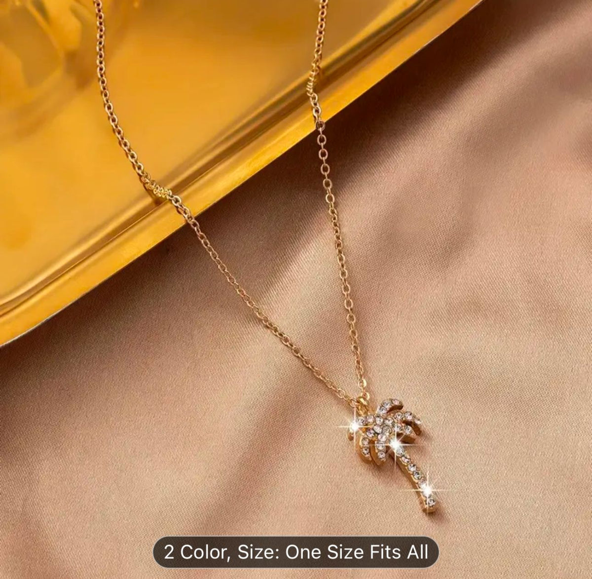 Palm Tree Pendant Necklace Gold plated chain in Berlin