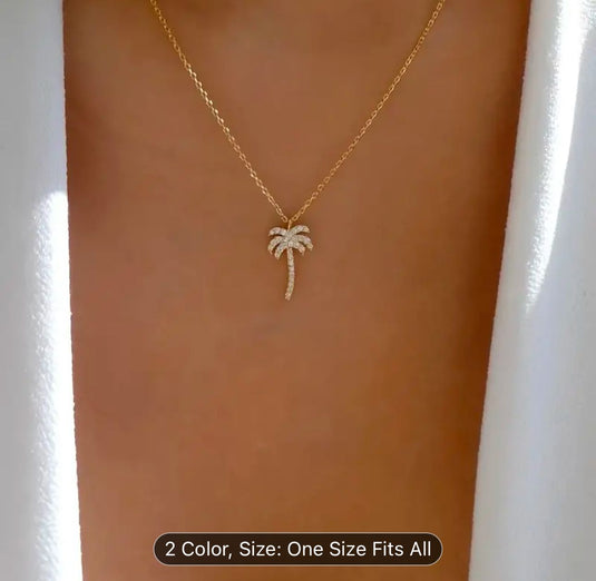 Palm Tree Pendant Necklace Gold plated chain in Berlin