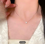 Gold Plated Single Diamond Pendant Charm Necklace in Berlin