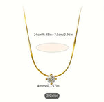 Gold Plated Single Diamond Pendant Charm Necklace in Berlin