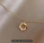 Boho Twisted Circle Necklace Crystal Circle Pendant Necklace in Berlin