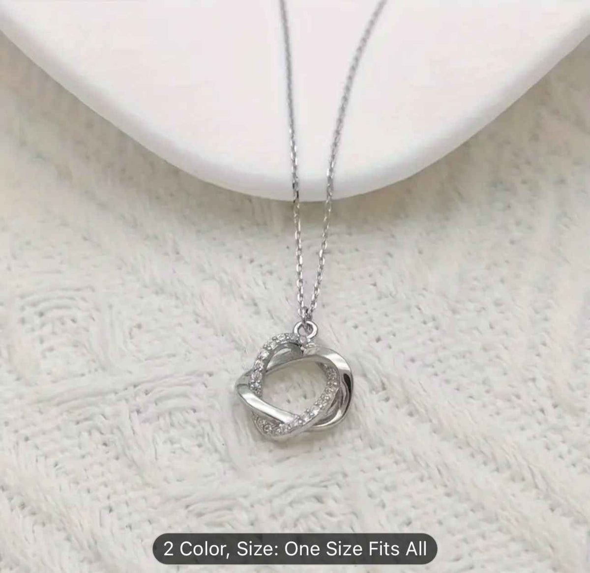 Boho Twisted Circle Necklace Crystal Circle Pendant Necklace
