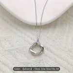Boho Twisted Circle Necklace Crystal Circle Pendant Necklace