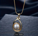 Three-dimensional Spiral Water Drop Faux Pearl Necklace Earrings Jewelry Set in Germany