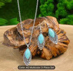 Turquoise Necklace Earrings Set Bohemian Pendant Costume Necklace in Berlin