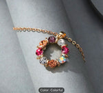 Women's Gold Plated Jewelry Set with Colorful Rhinestones & Hollow Circle Design in Germany