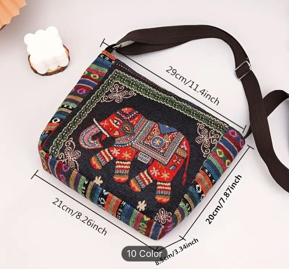 Vibrant Elephant Crossbody Bag in Munich