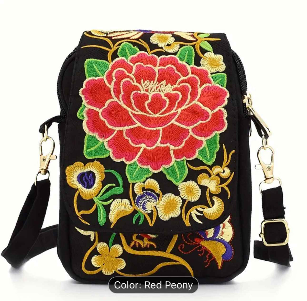 Embroidery Women Shoulder Bag Flower Pattern in Munich