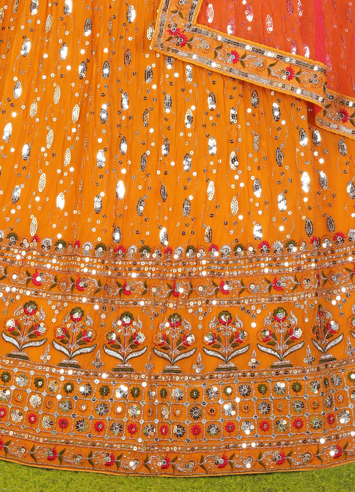 Embellished Gotta Patti  Lehenga Choli Set with Dupatta in Germany