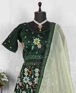 Gorgeous Green Color Georgette Sequence Work Lehenga in Munich