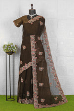 Embroidered Organza Saree in Germany