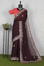 Beautiful organza saree with stitched blouse in Munich