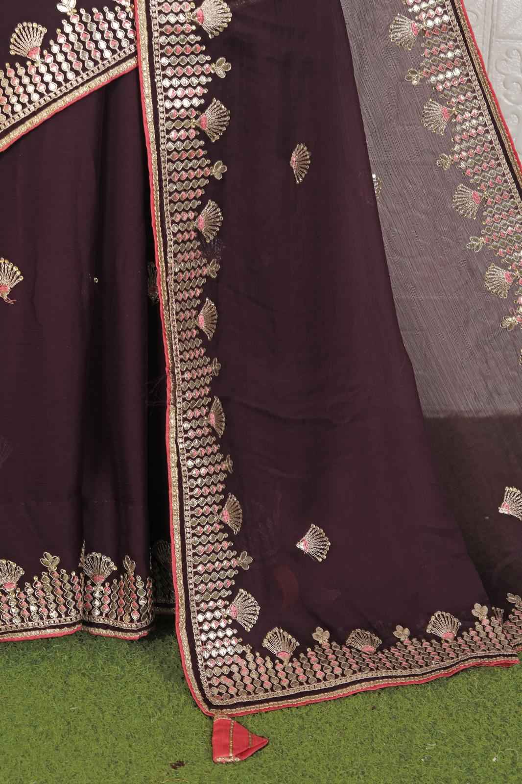 Beautiful organza saree with stitched blouse in Munich