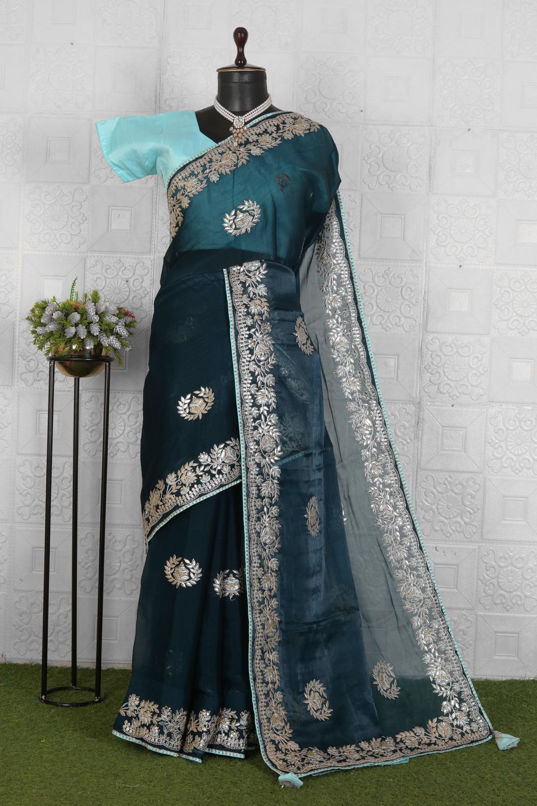 New Heavy Embroidery Work Saree for women in Germany