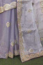 Lavender Embroidery Work Saree for women in Berlin