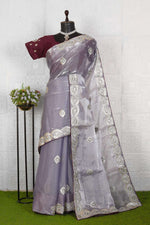 Lavender Embroidery Work Saree for women in Berlin