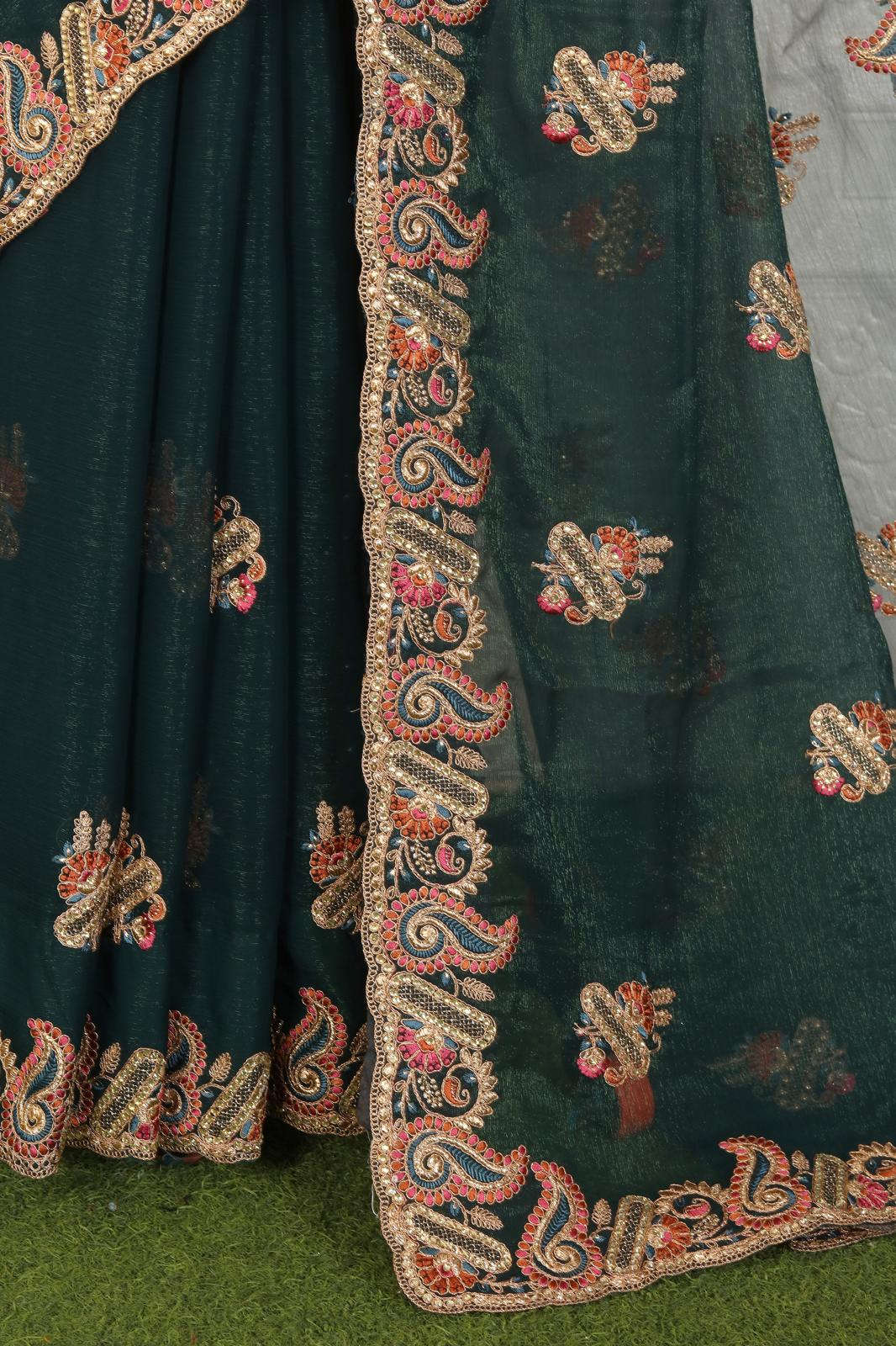 Trendy Embroidered Organza Saree in Germany