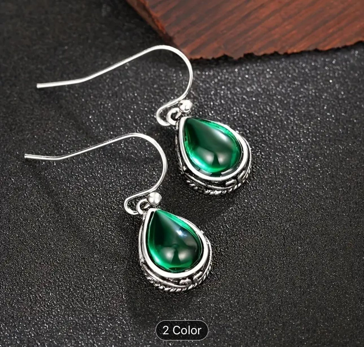Ruby Drop Dangle Earrings Silver in Germany