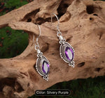 Vintage Purple Shiny Zircon Earrings In Munich