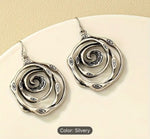 Rustic Vintage Spiral Pattern Dangle Earrings in Berlin