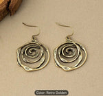 Rustic Vintage Spiral Pattern Dangle Earrings in Berlin