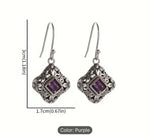 Vintage Amethyst Square Dangle Earrings in Berlin