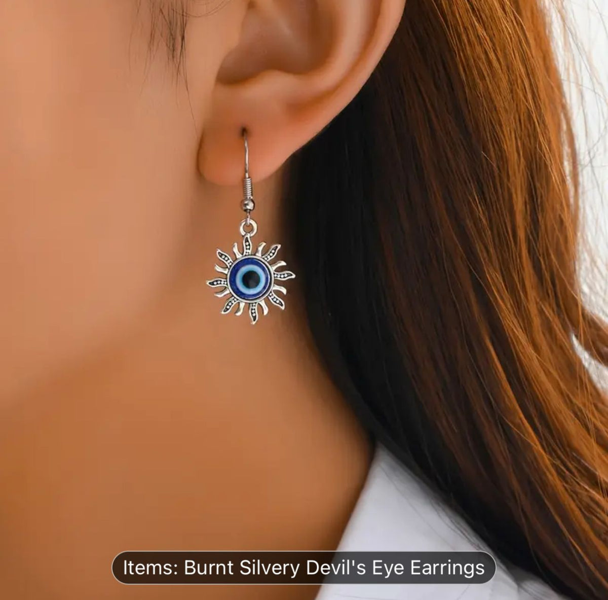 Pretty cute spiritual evil eye silver Earrings in Berlin