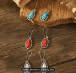 Bohemian Ethnic Style Turquoise Retro Geometric Water Drop Earrings in Germany