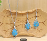 Bohemian Vacation Style Ancient Silvery Water Drop Shape Earrings in Munich
