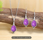 Bohemian Vacation Style Ancient Silvery Water Drop Shape Earrings in Germany