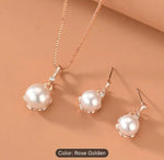 Faux Pearl Decor Necklace Drop Earrings in Germany