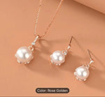 Faux Pearl Decor Necklace Drop Earrings in Germany