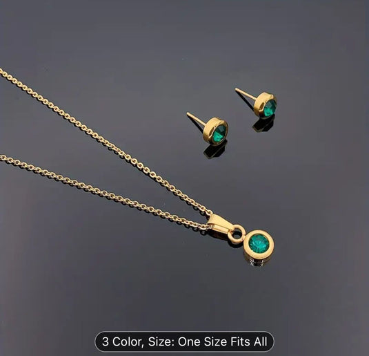 Gold Plated Stainless Steel  Necklace And Earrings Set in Berlin