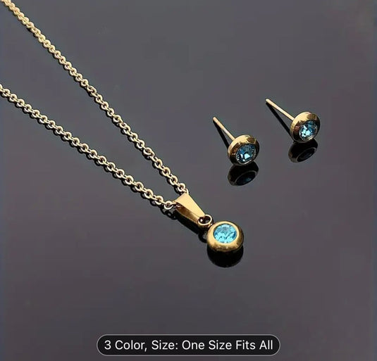 Gold Plated Stainless Steel  Necklace And Earrings Set in Germany