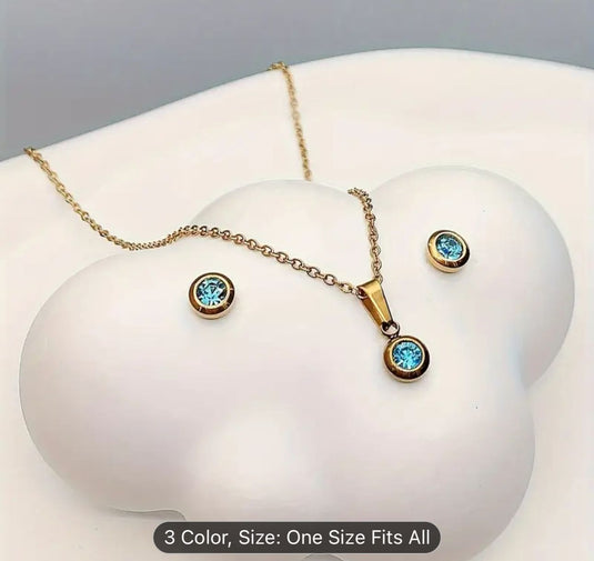 Gold Plated Stainless Steel  Necklace And Earrings Set in Germany
