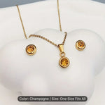Gold Plated Stainless Steel  Necklace And Earrings Set in Berlin