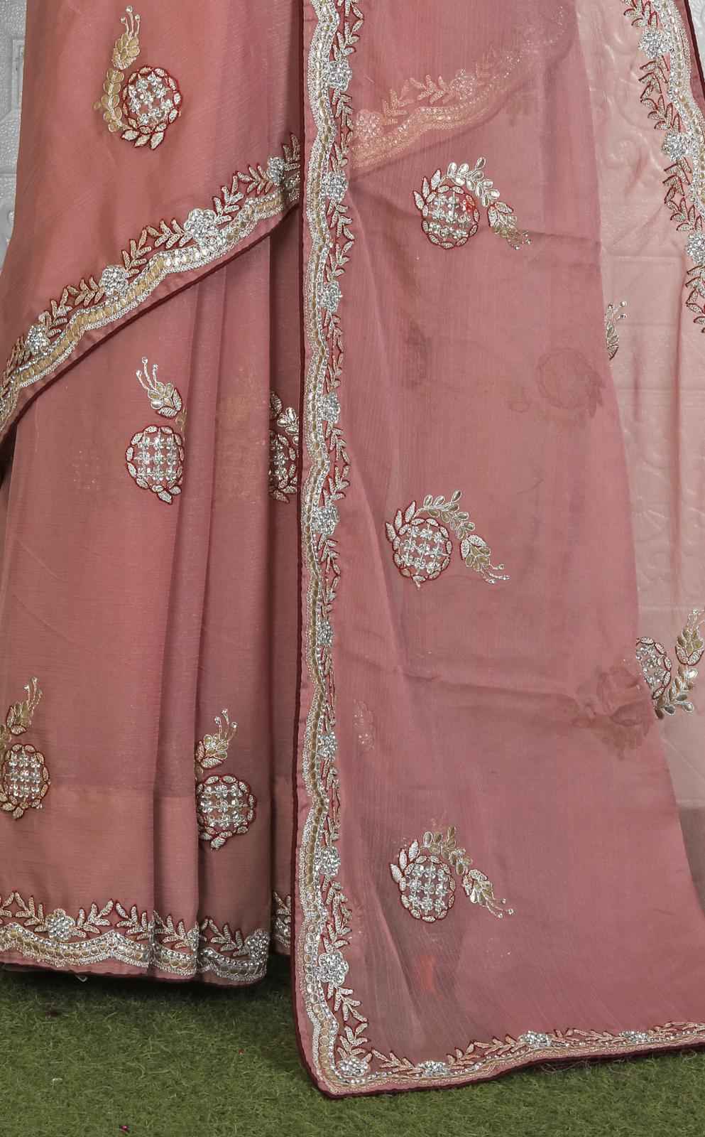 Chiffon Beautiful Embroided Saree in Germany