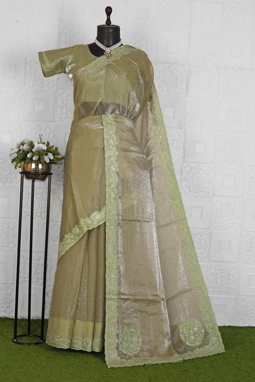 Beautiful Organza saree with stitched blouse in Munich