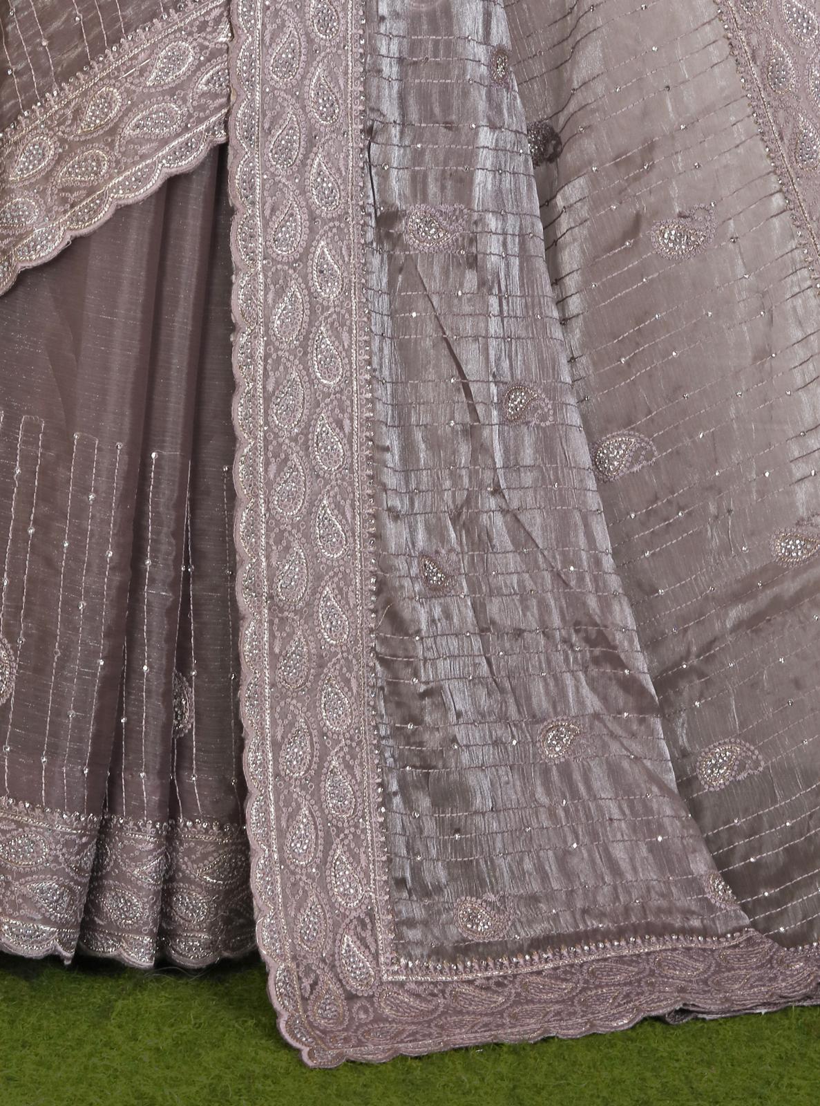 Chiffon Embroidered Saree Set Munich
