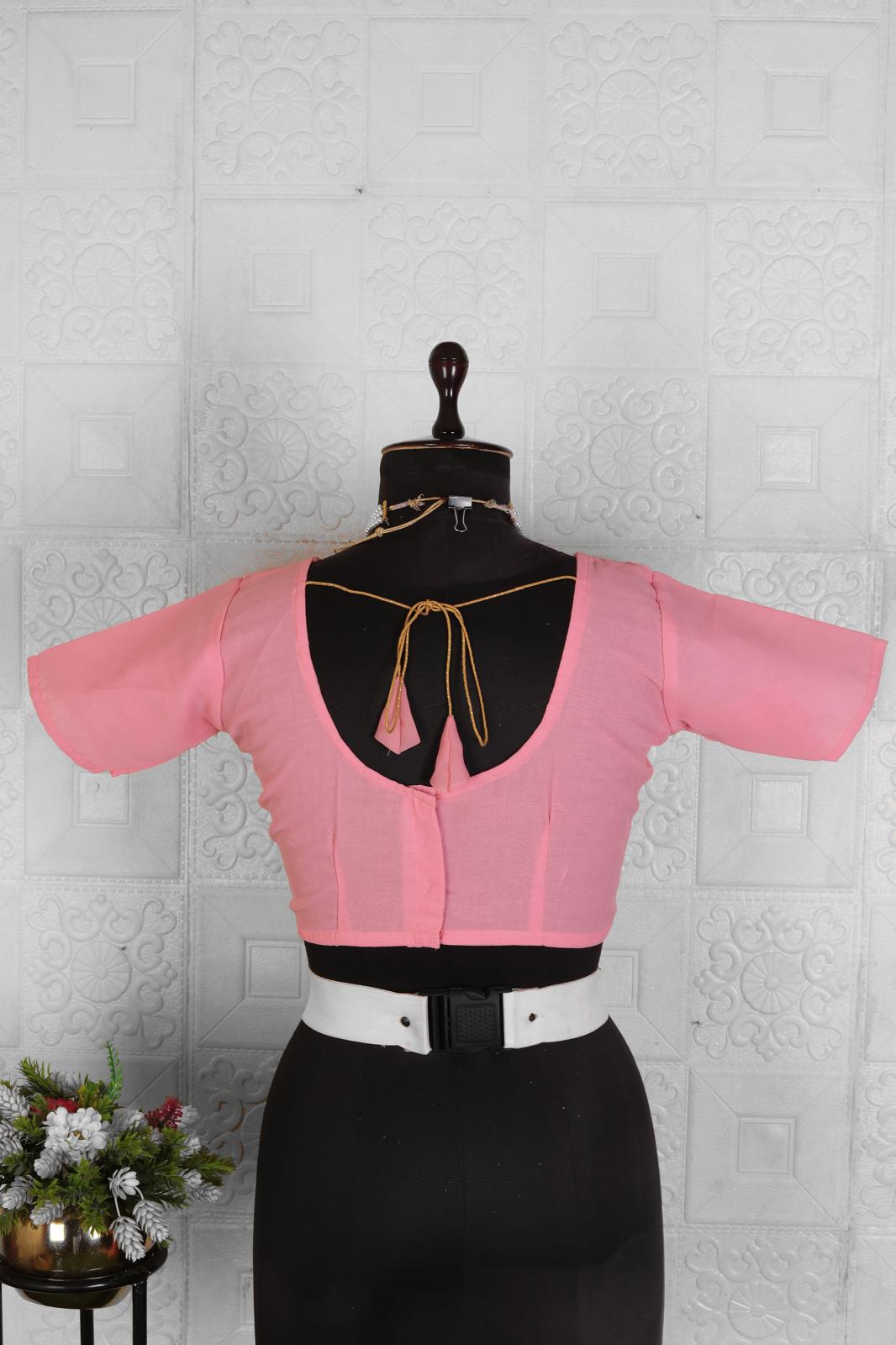 GEORGETTE  SAREE WITH MIRROR WORK WITH STITCHED BLOUSE IN BERLIN