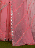 GEORGETTE  SAREE WITH MIRROR WORK WITH STITCHED BLOUSE IN BERLIN