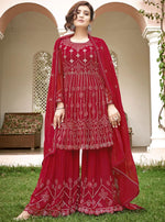 Sequins Embroidered Georgette Sharara Suit in Germany