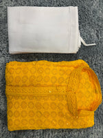 MENS CHIKENKARI HEAVY RAYON KURTA IN GERMANY