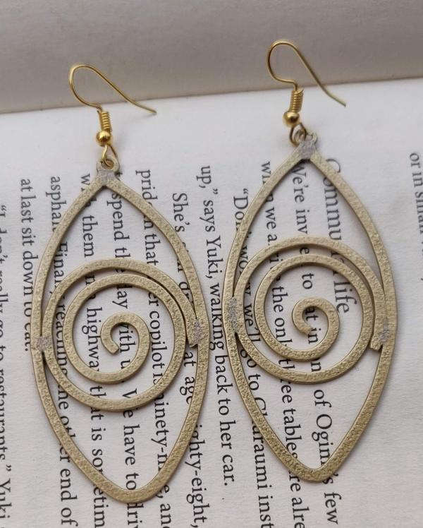 Brass Handmade Lightweight Hollow Spiral Earrings in Germany