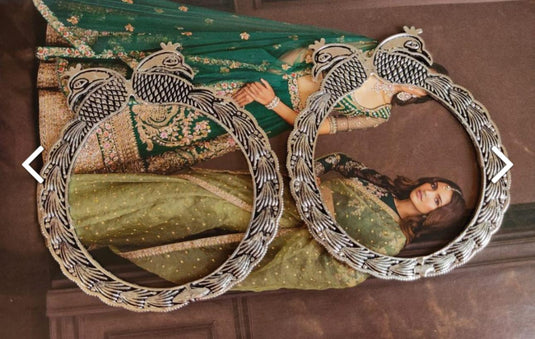 German Silver Kohlapuri Peacock Design Pair of Bangles for Women and Girls in Berlin