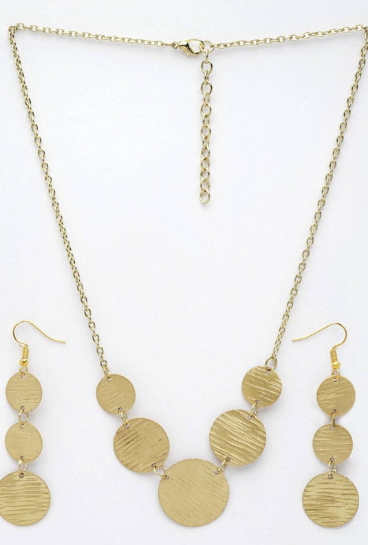 Circle Design Long Chain Necklace with Earring for Women and Girls in Munich