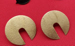 Brass Handmade Metal Work Chand Shaped Lightweight Stud Earring in Germany