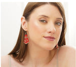 Red Gold Modern Carved Pattern Artificial Brass Earring in Munich