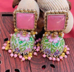 Handpainted Meenakari Work Gold Plated Mogra Fitted Pearl Earring in  Munich